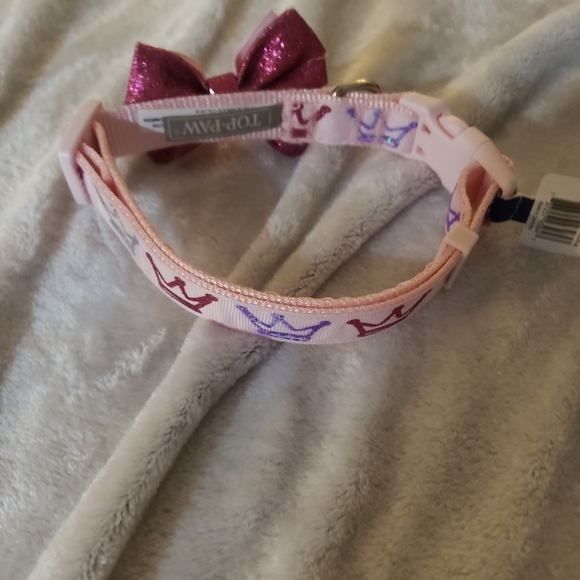 New Top Paw® Princess Dog Collar sz medium pink bow crown - Picture 11 of 11